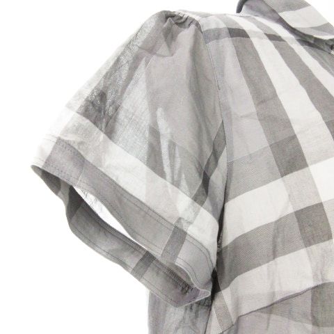 バーバリーロンドン ノバチェック シャツブラウス グレー 48size