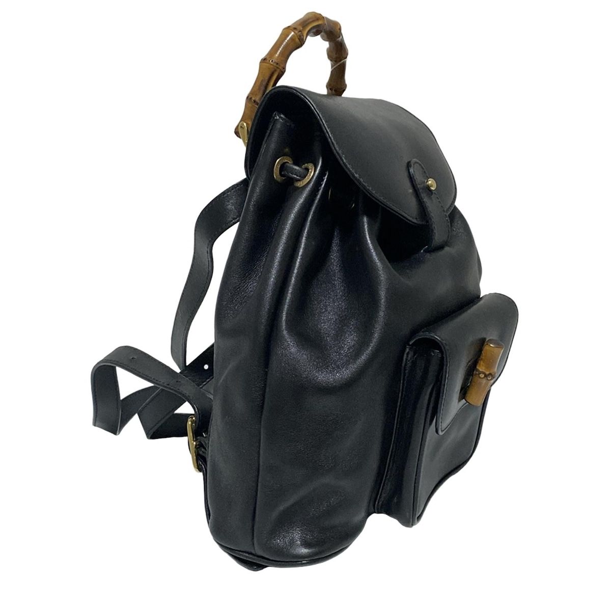 GUCCI グッチ リュックサック バンブー 黒 ミニバッグ レザー