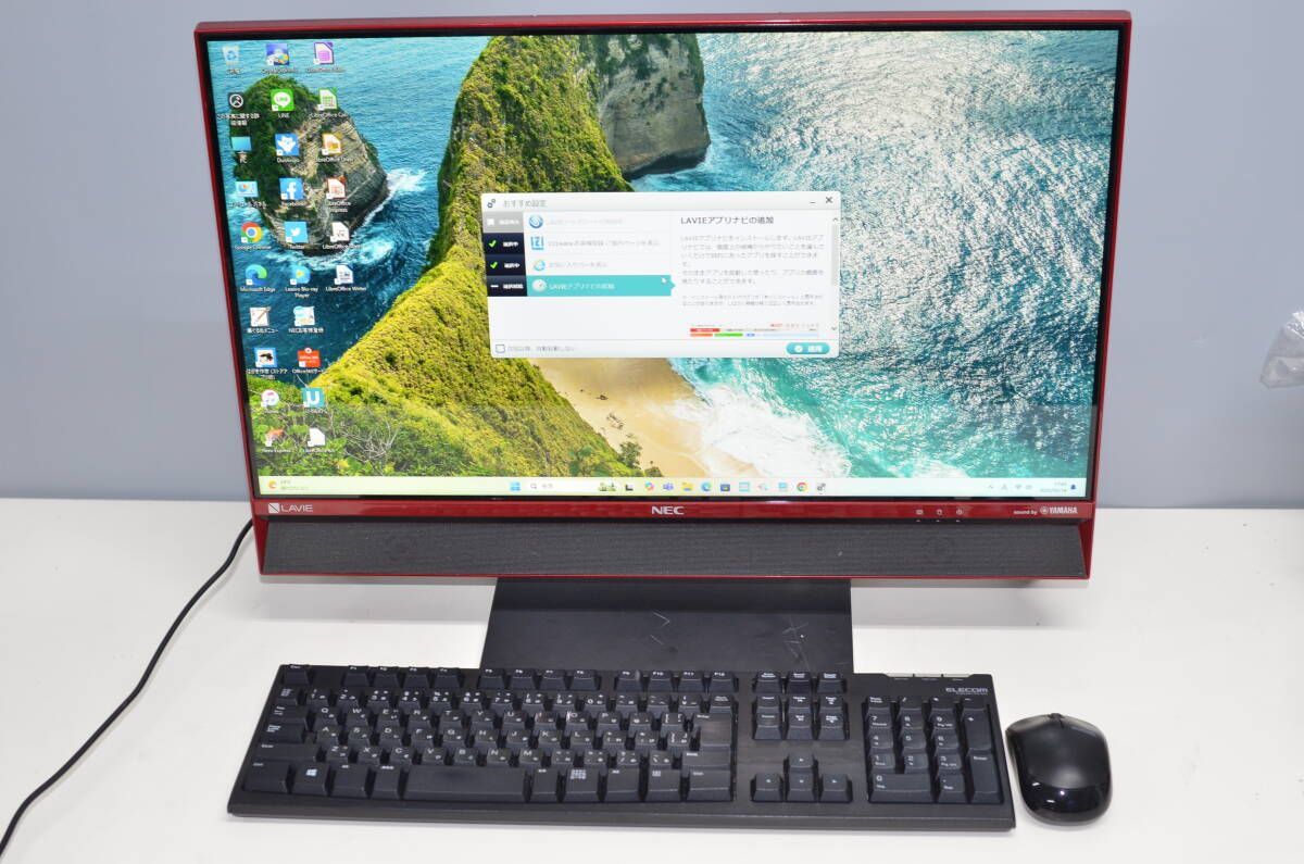 訳アリ一体型パソコン NEC DA770 F Windows11 Core i7-6500U爆速SSD256GB メモリ8GB ブルーレイ 23.8インチ WEBカメラ 24H2