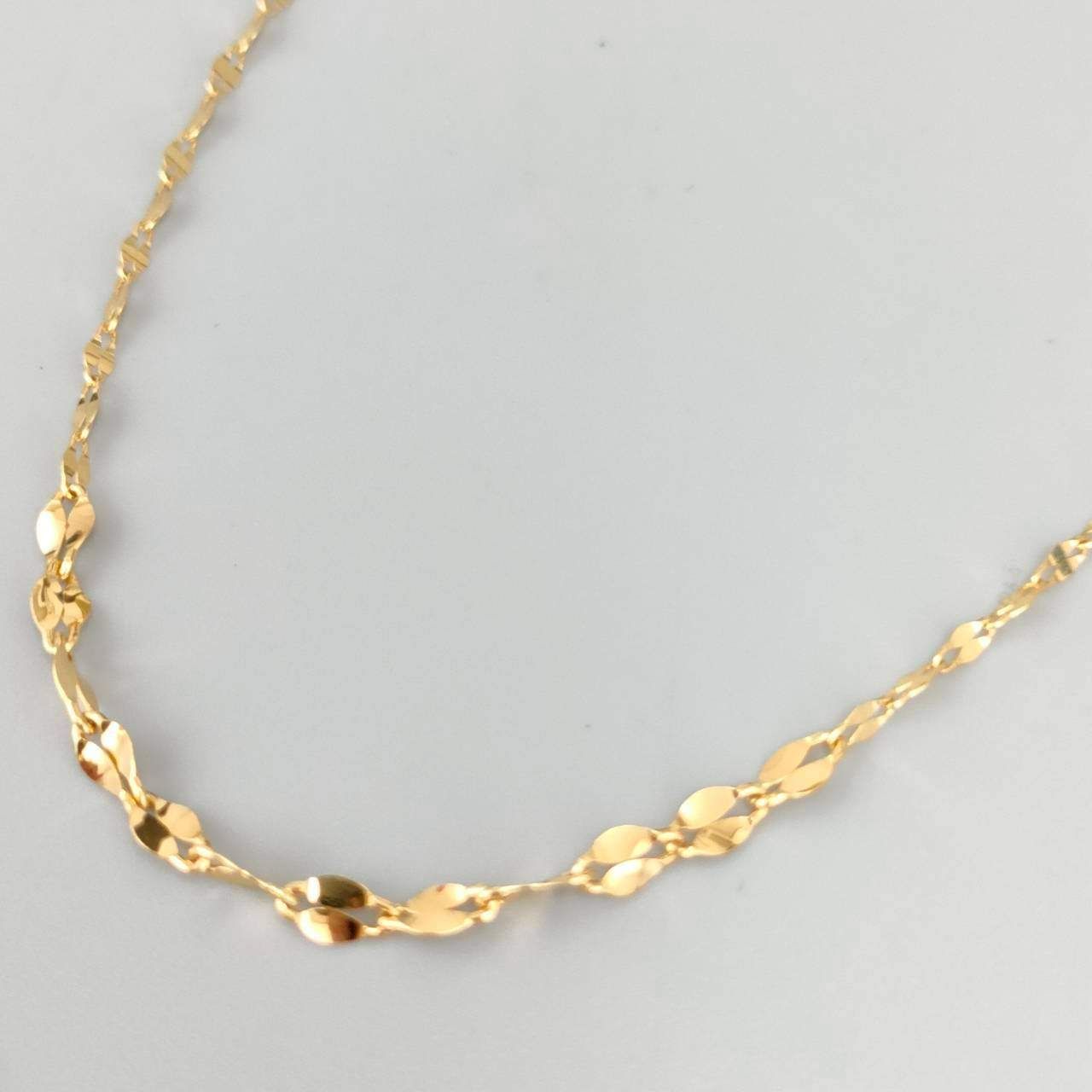 K24 純金 ペタルチェーン ネックレス 造幣局刻印 レディース 1.85g 42㎝ D350