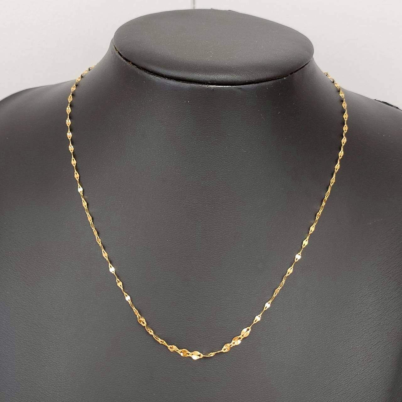 K 24 純金 ペタルチェーン ネックレス 造幣局刻印 レディース 1.85 g 42㎝ D 350