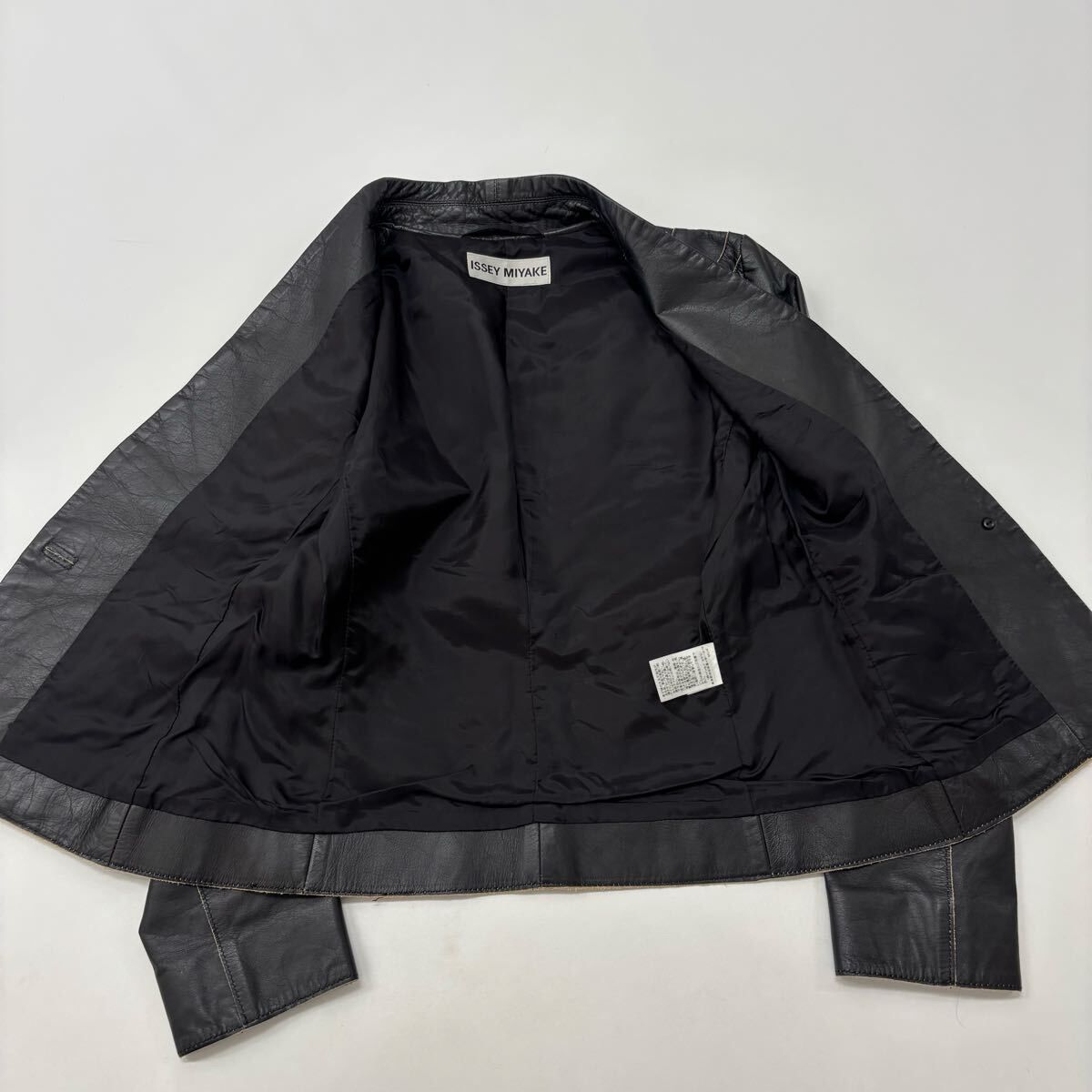 美品◎ISSEY MIYAKE イッセイ ミヤケ レザージャケット ヴィンテージ ISSEY MIYAKE MEN 良品 80'S イッセイミヤケ メン 筆タグ ヴィンテージ