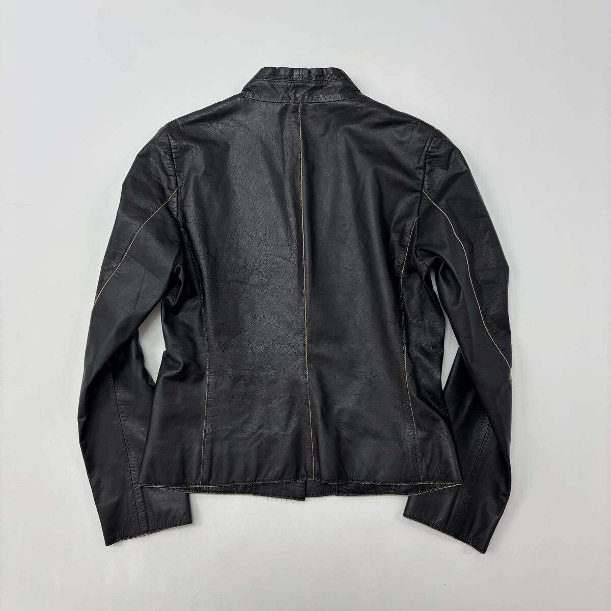 名作 ISSEY MIYAKE イッセイミヤケ レザー サークル ステッチ