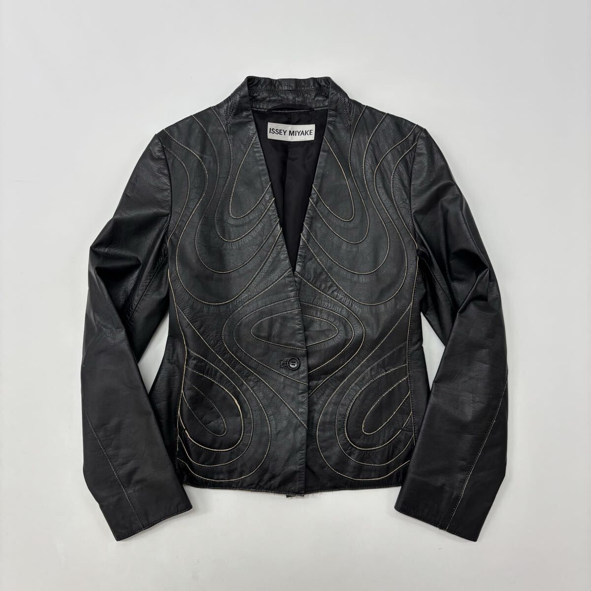 美品◎ISSEY MIYAKE イッセイ ミヤケ レザージャケット ヴィンテージ ISSEY MIYAKE MEN 良品 80'S イッセイミヤケ メン 筆タグ ヴィンテージ