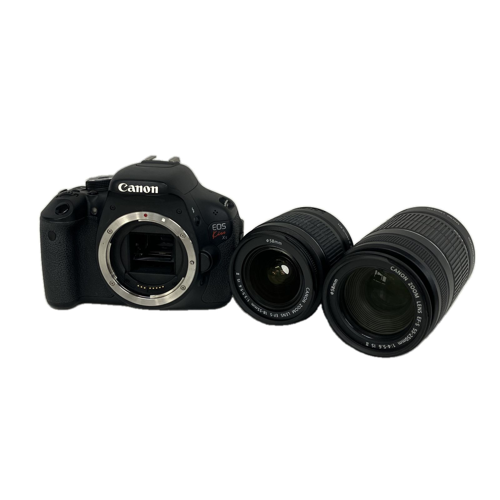 Canon キヤノン EOS Kiss X5 EF-S 18-55mm f3.5-5.6 IS II 55-250mm f4-5.6 IS II ダブルズームキット S10582986