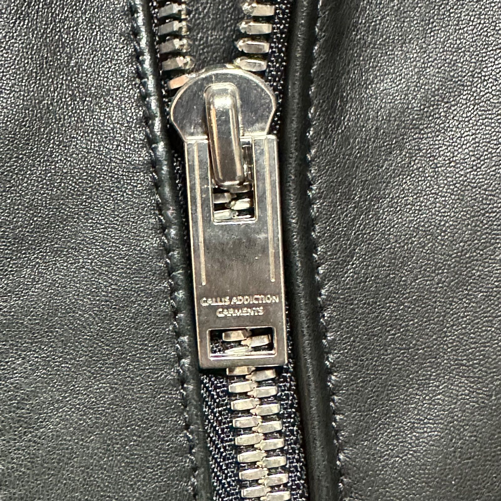 GALLIS ADDICTION 羊革 ライダースジャケット ブラック サイズ5 XL相当