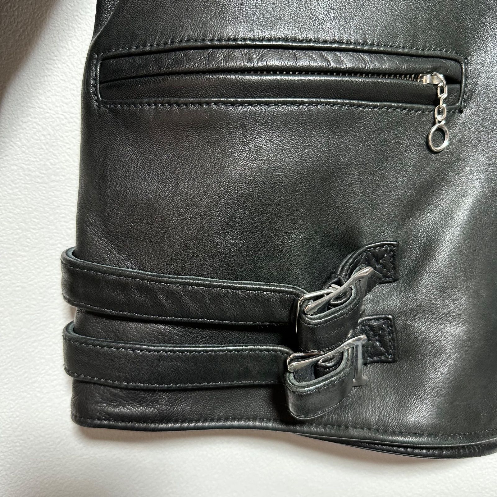 GALLIS ADDICTION 羊革 ライダースジャケット ブラック サイズ5 XL相当