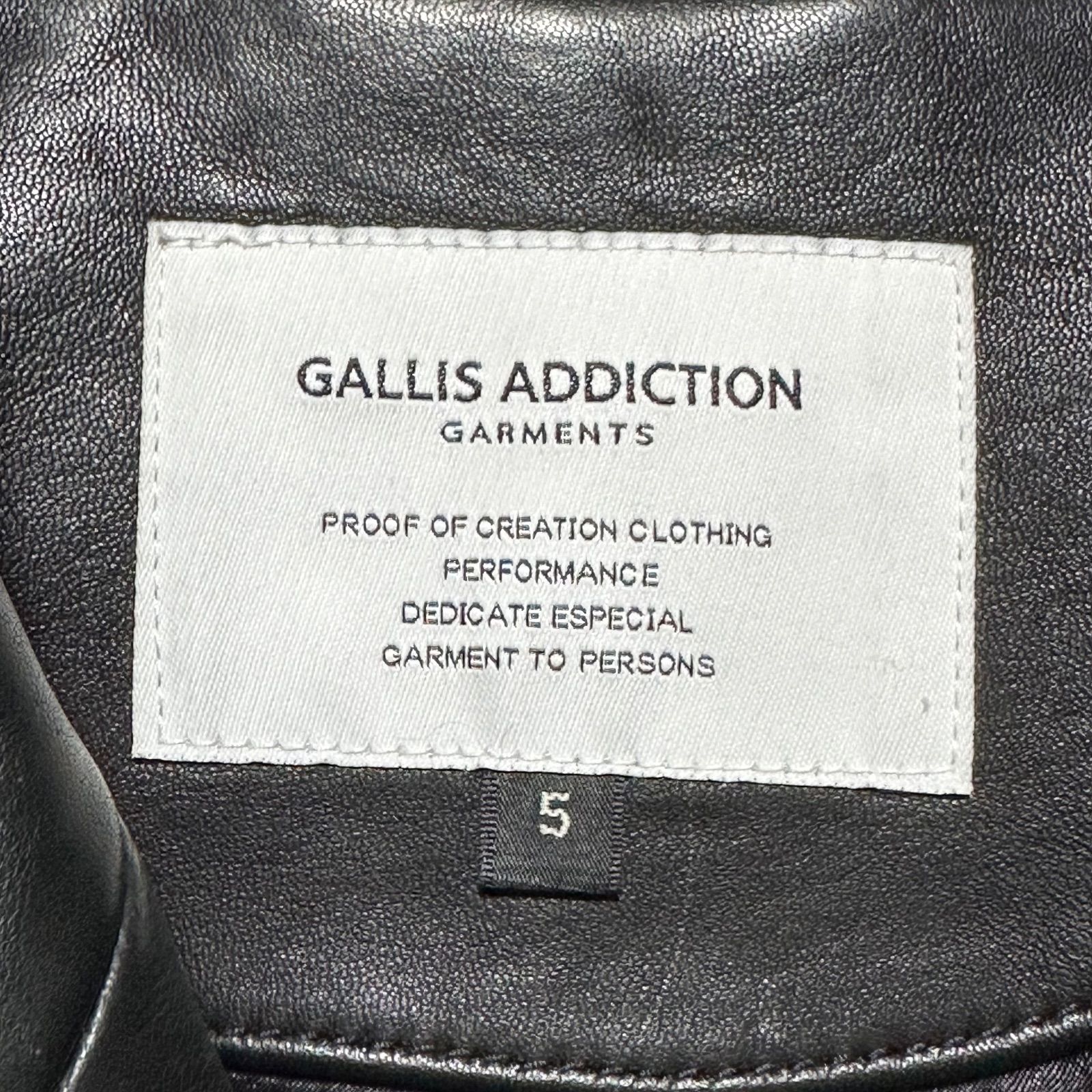 GALLIS ADDICTION 羊革 ライダースジャケット ブラック サイズ5 XL相当