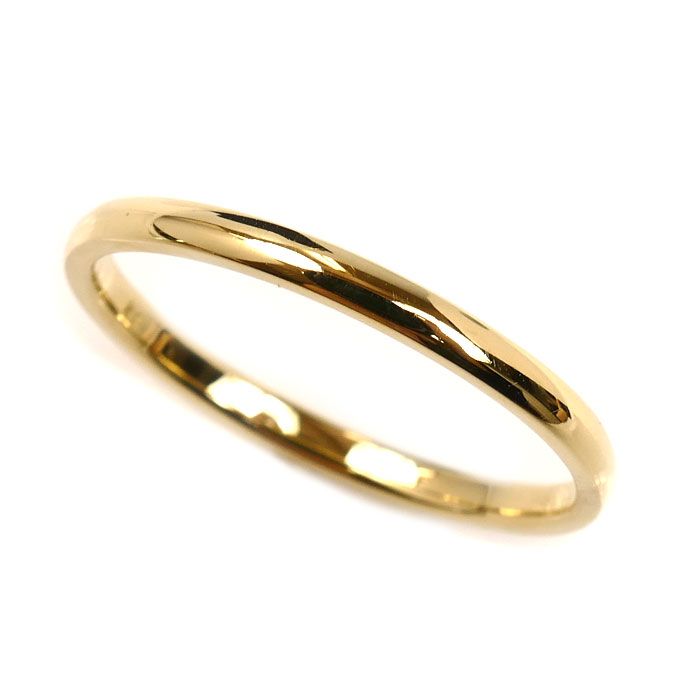 K18YG イエローゴールド 甲丸 リング 指輪 17号 2.1g ユニセックス