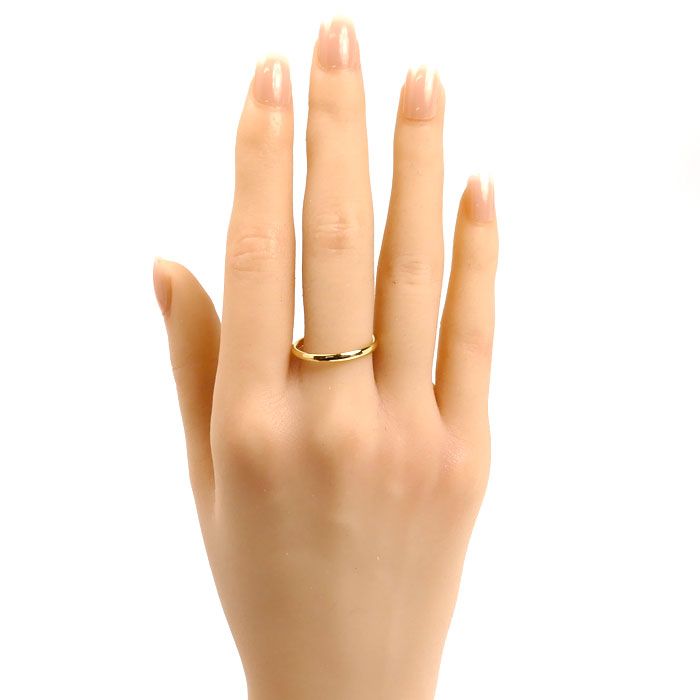 K 18 YG イエローゴールド 甲丸 リング 指輪 17号 2 1 g ユニセックス 高評価 デート服