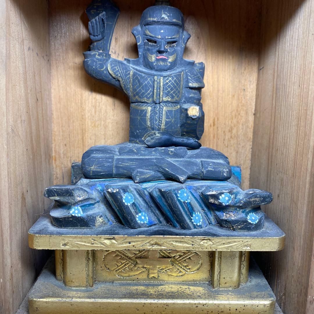 江戸時代 木彫毘沙門天 全体の高さ23㎝ 東Y7-0228①タコヒカ - メルカリ