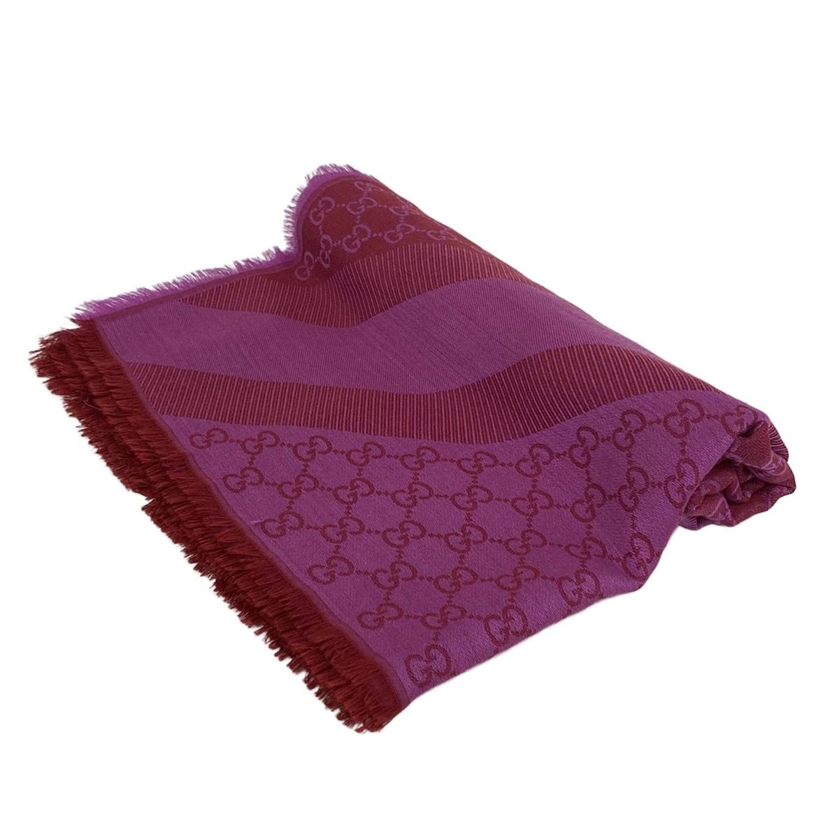 GUCCI グッチ ストール ショール 508027 ピンク GG柄 ウール シルク
