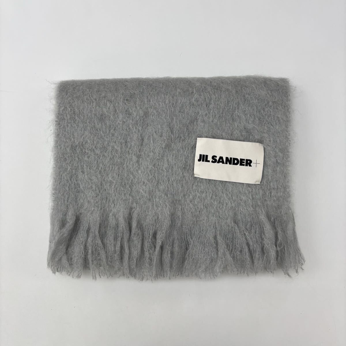 JIL SANDER ジルサンダー ウール モヘア マフラー JSPR902015 WR199600 ライトグレー 系 サイズ 194cm x 41cm 位 711-0170