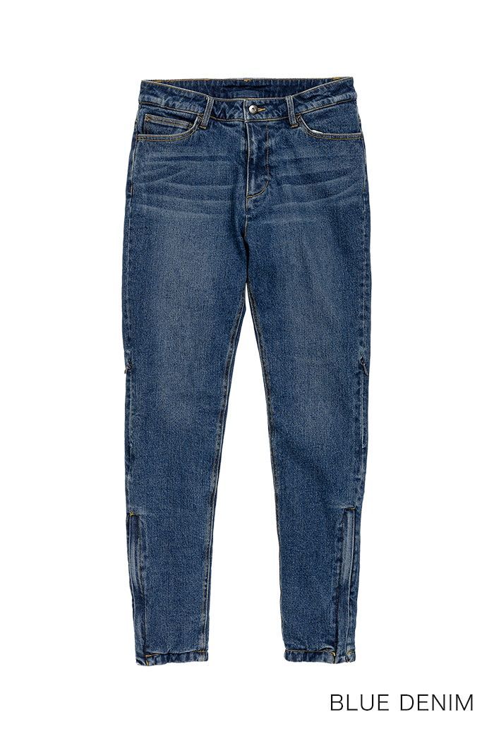 ロッソスタイルラボ ROP 64 ブルーデニム レディース L サイズ 防寒5ポケットストレッチスキニーパンツ 秋冬用