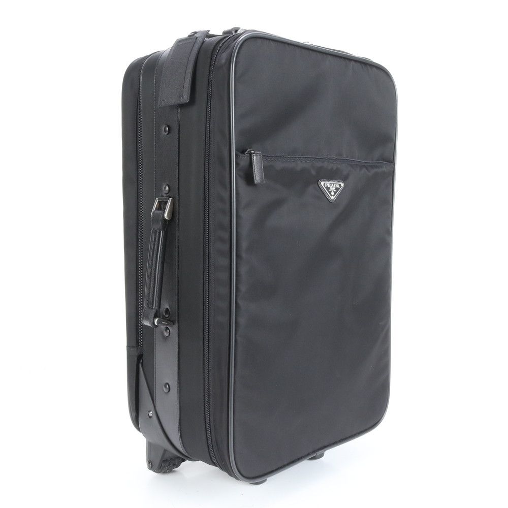美品】プラダ キャリーケース スーツケース ナイロン レザー 三角ロゴ