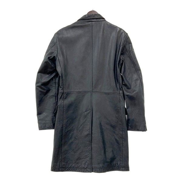 ABAHOUSE アバハウス レザージャケット 革ジャン ロングコート 牛革 オープン メンズ フリーサイズ ブラック アウター DM17275