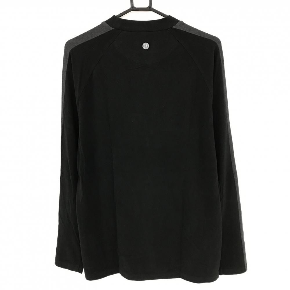 超美品】ブリーフィング 長袖ハイネックシャツ 黒×グレー 袖ライン 微