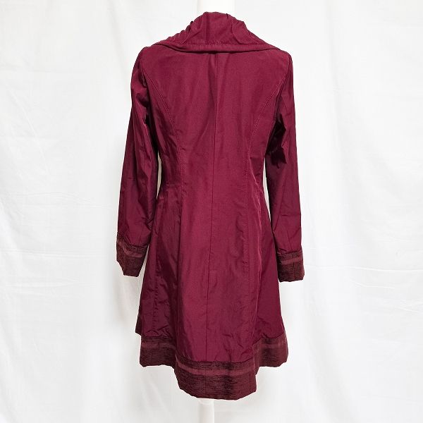 anc アルバロッサ インポートロッサ ALBA ROSSA import Rossa コート 42 ボルドー 異素材 Aライン 大きいサイズ レディース 947812