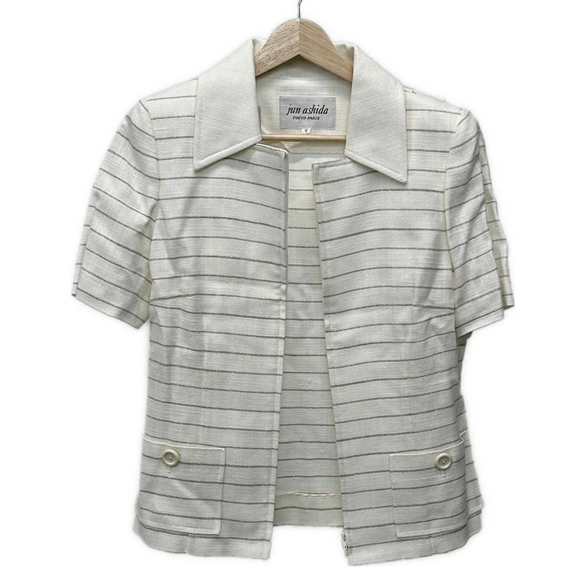 JUN ASHIDA(ジュンアシダ) ジャケット サイズ7 S レディース美品 - 白