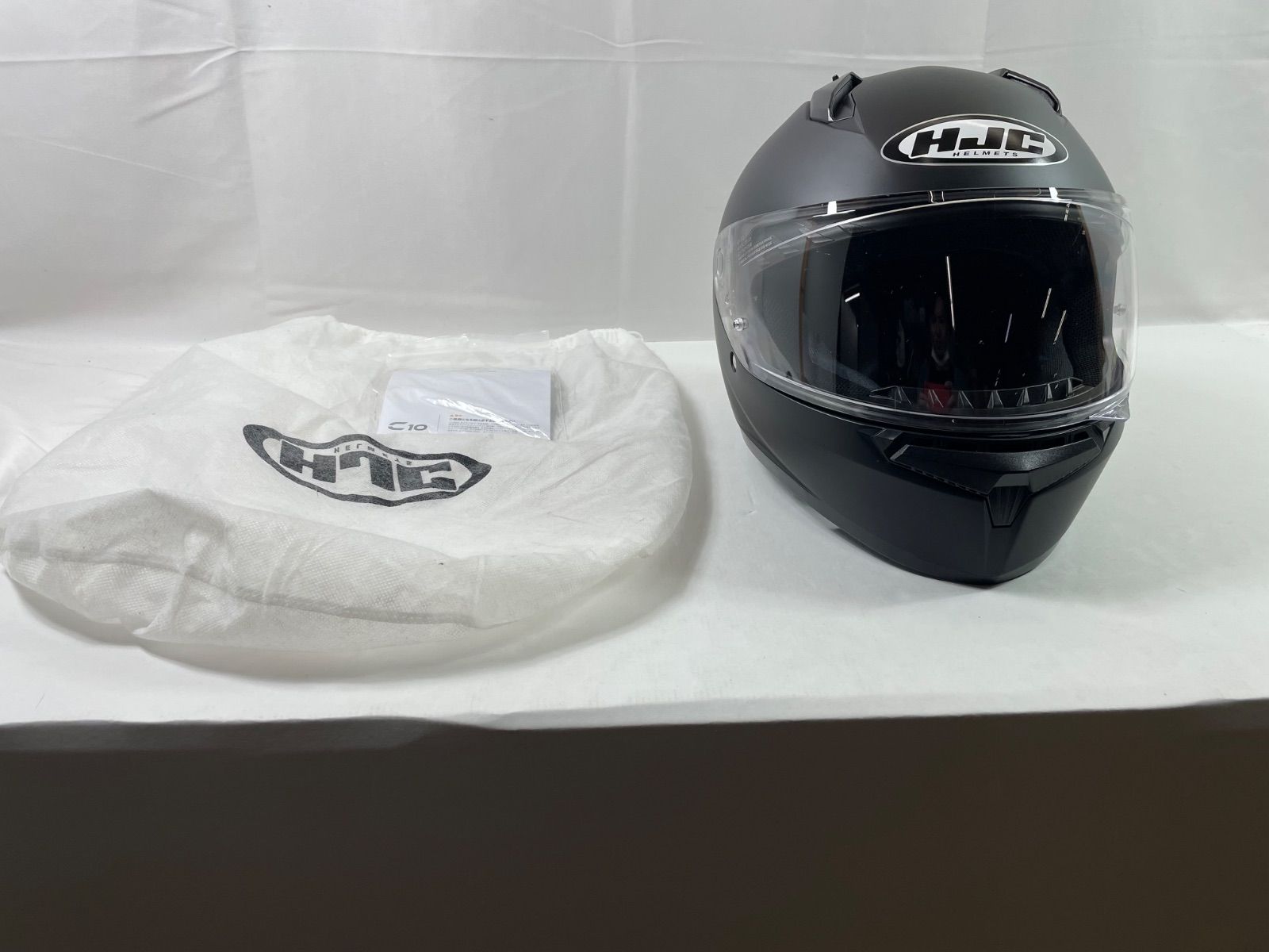 HJC C10 Black - Helmet Matt Motorcycle Semi Plain Elie Flat – フル 