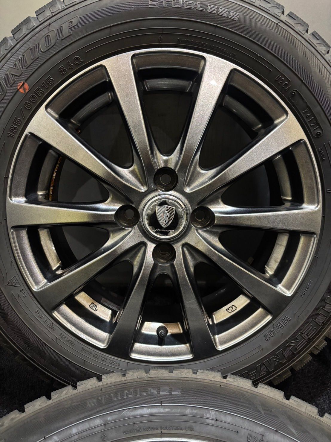 185 60 R 15 DUNLOP WINTER MAXX WM 02 21年製 MANARAY 15インチ 5 J 45 100 4 H スタッドレス 4本 アクア ヤリス フィット 南2 K 571