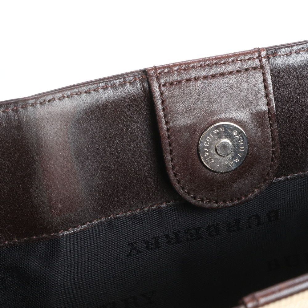 極美品 バーバリー ノバ チェック レザー トート バッグ ショルダー