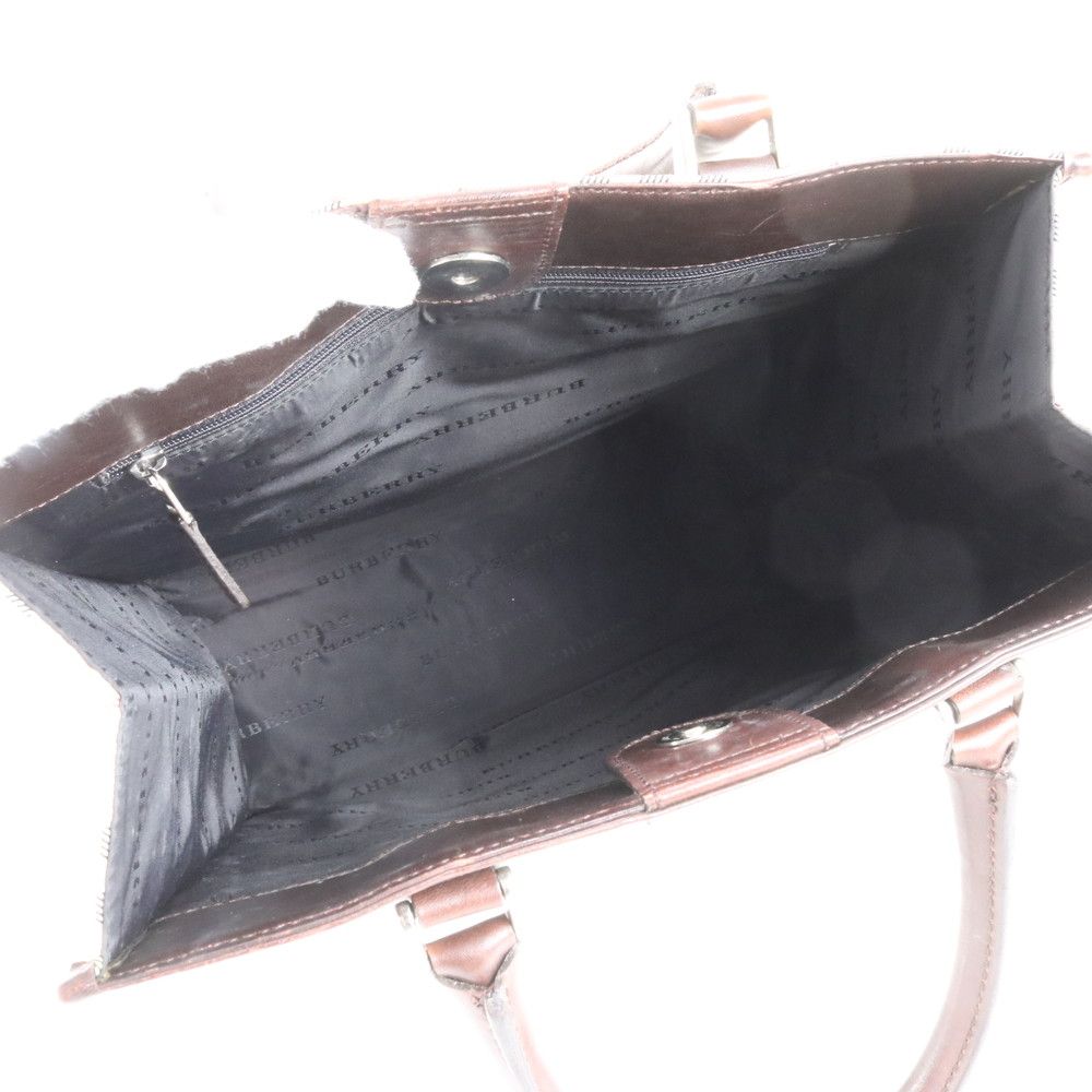極美品 バーバリー ノバ チェック レザー トート バッグ ショルダー