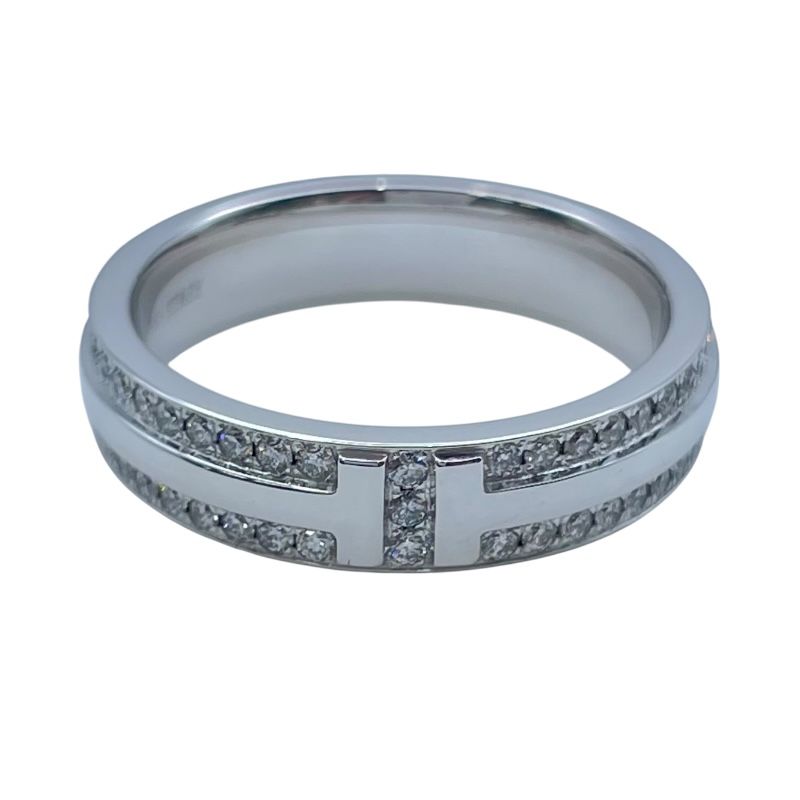 ティファニー TIFFANY＆CO Tナローリング ホワイトゴールド Au 750 ジュエリー