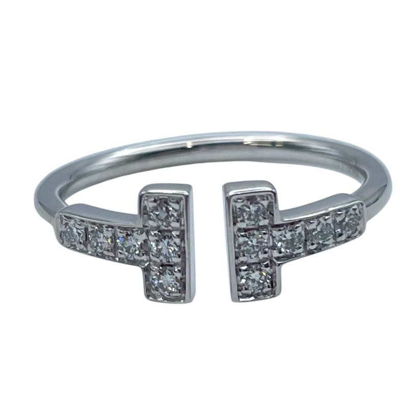 ティファニー TIFFANY＆CO Tワイヤーダイヤリング ホワイトゴールド Au 750 ジュエリー