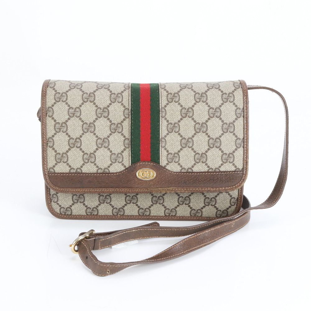 ヴィンテージ オールド グッチ GGスプリーム シェリー ライン レザー