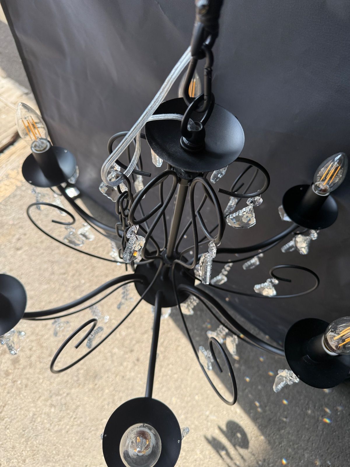 ムーラ シャンデリア 6灯 ブラック シャンデリア 別売りでリモコン付き LED ブラック 黒 6灯 マリオン