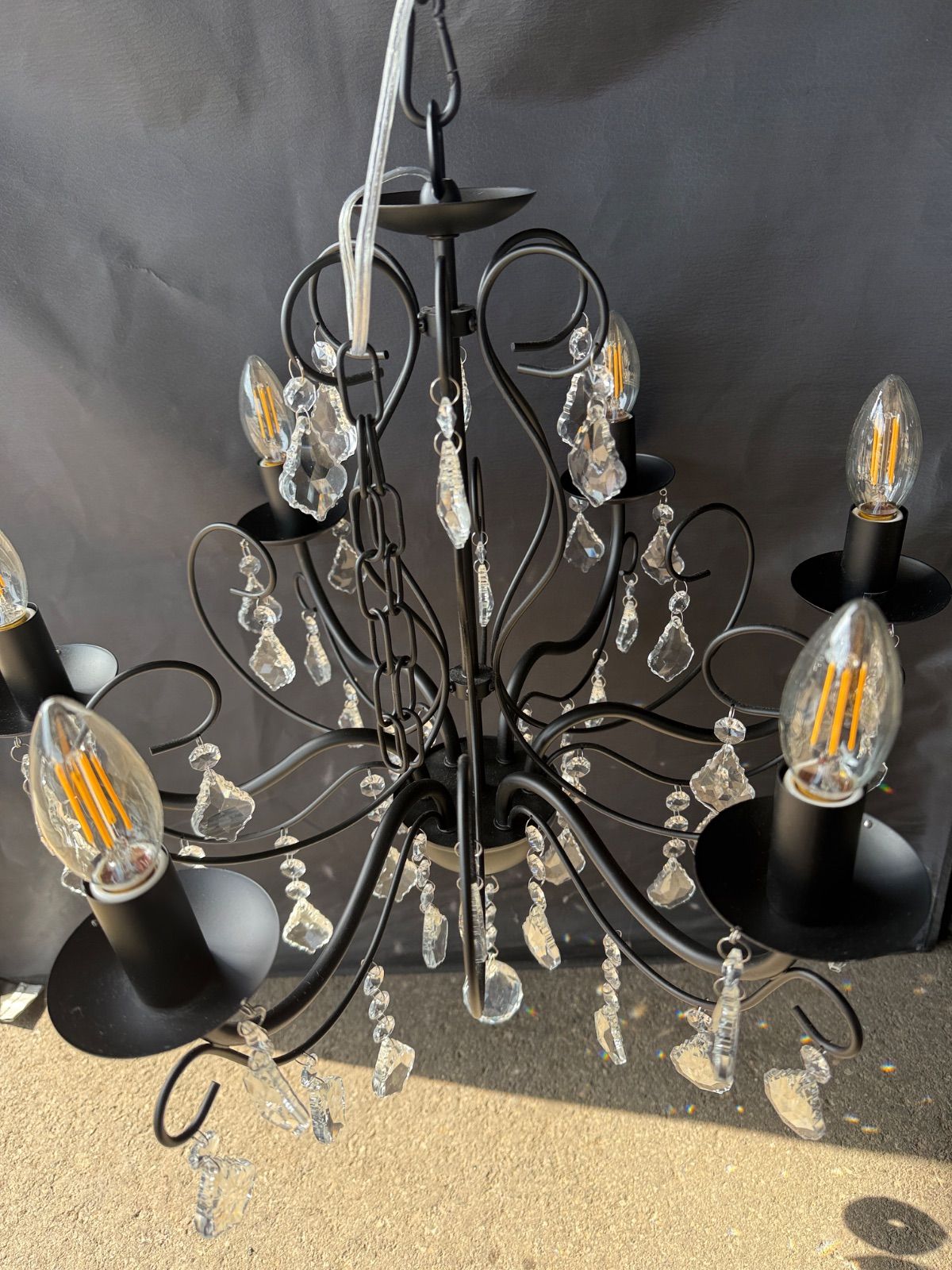 ムーラ シャンデリア 6灯 ブラック - メルカリ