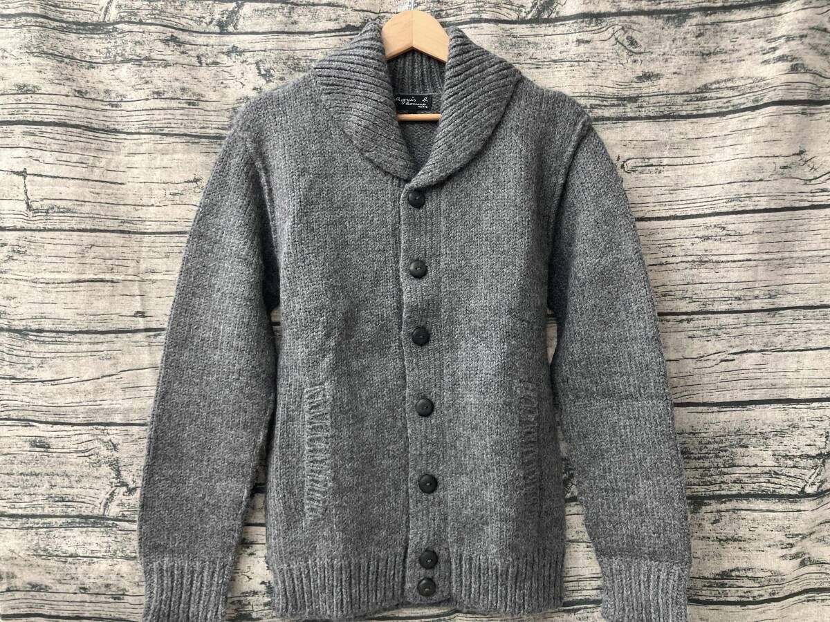 Agnes b アニエスベー ペルー製 カーディガン サイズ0 グレー