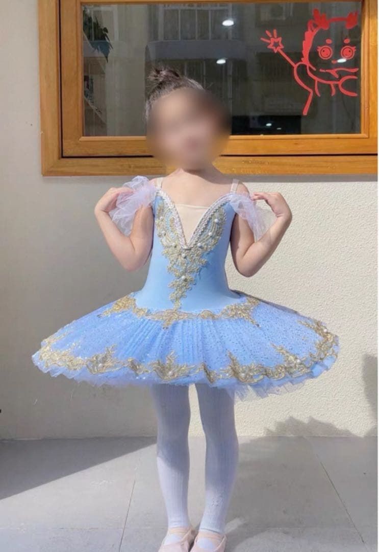 ゴールドレースが華やぐ 子供用バレエ ステージ衣装 可愛いチュチュ