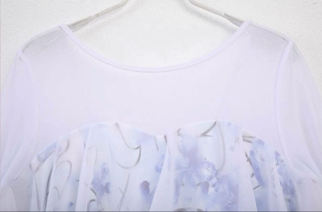 花柄シフォンが揺れる華やかスタンダード練習着 ダンスパーティーにも