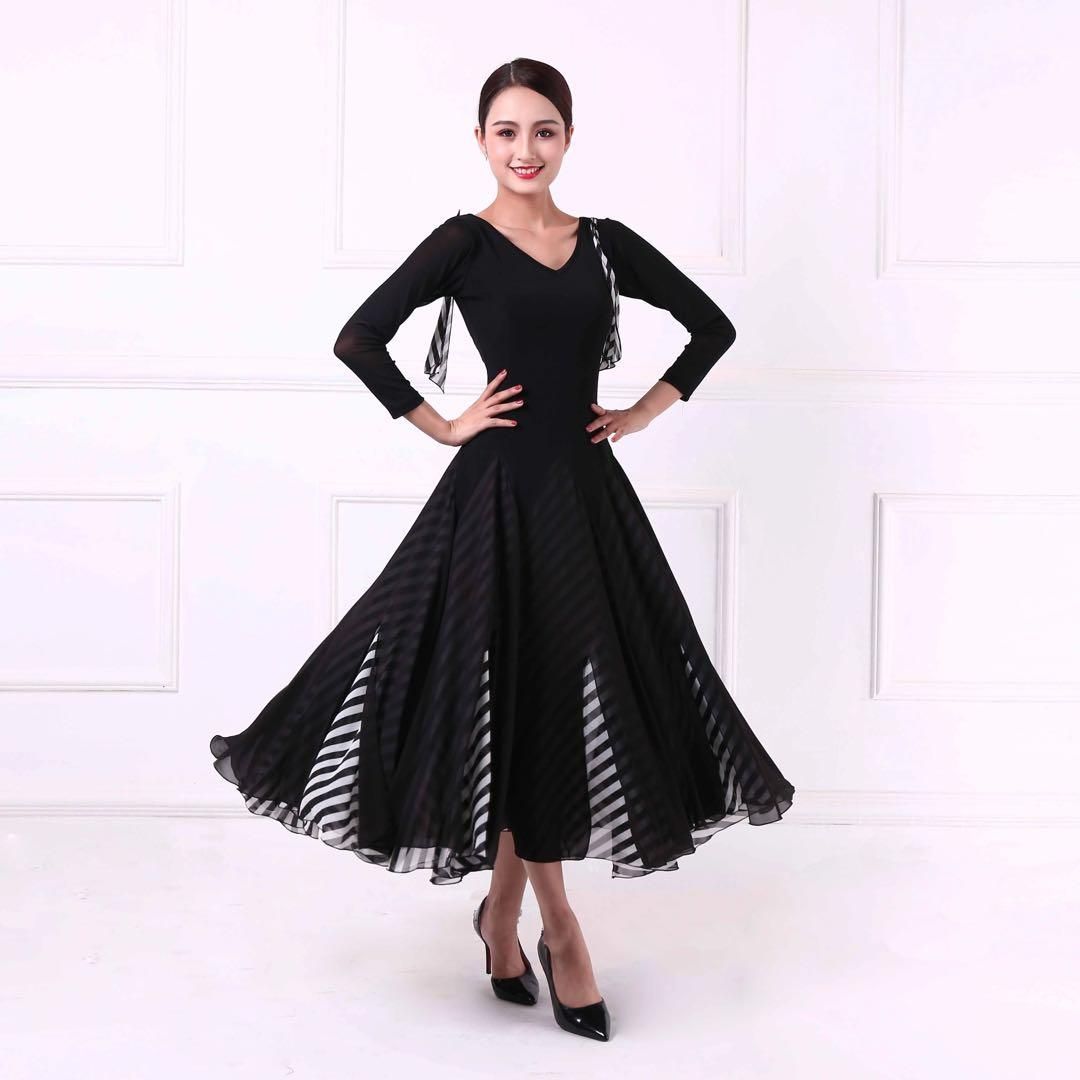  向け練習着 ボーダー柄ワンピースダンスパーティーにも レッスンウェア 社交ダンス