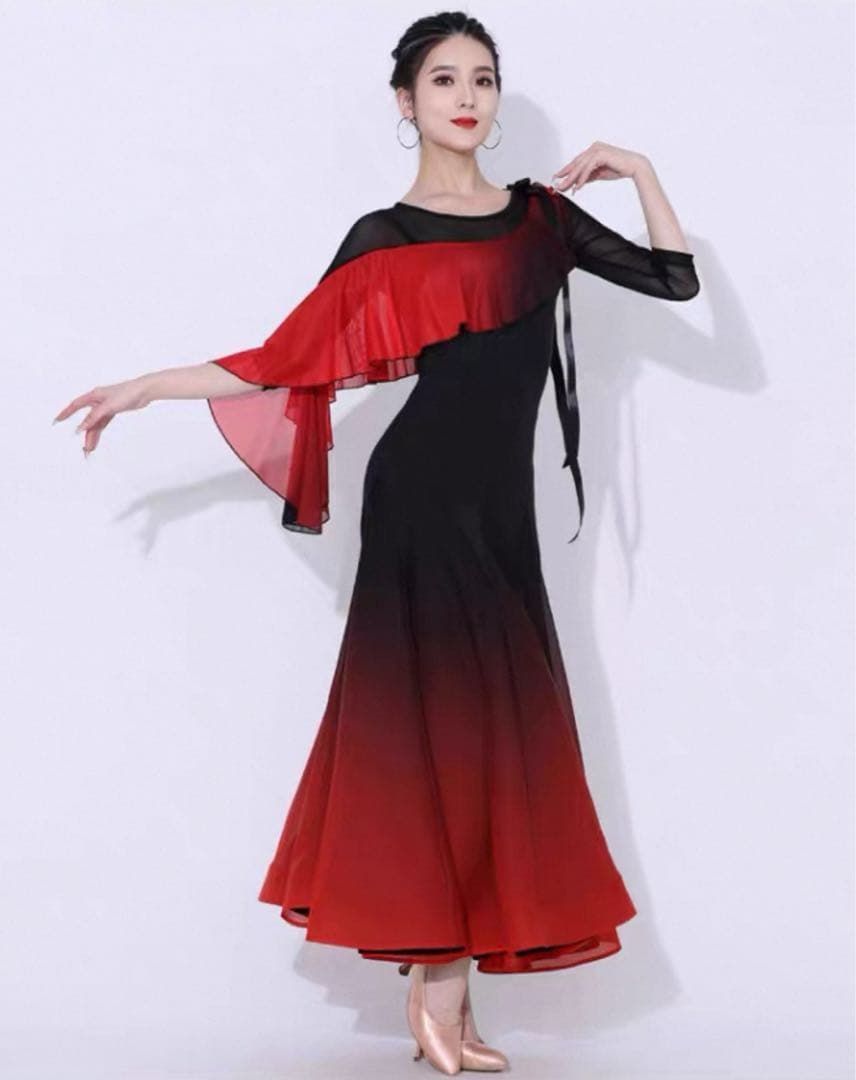 社交ダンス練習着 向けワンピースダンスパーティーにも