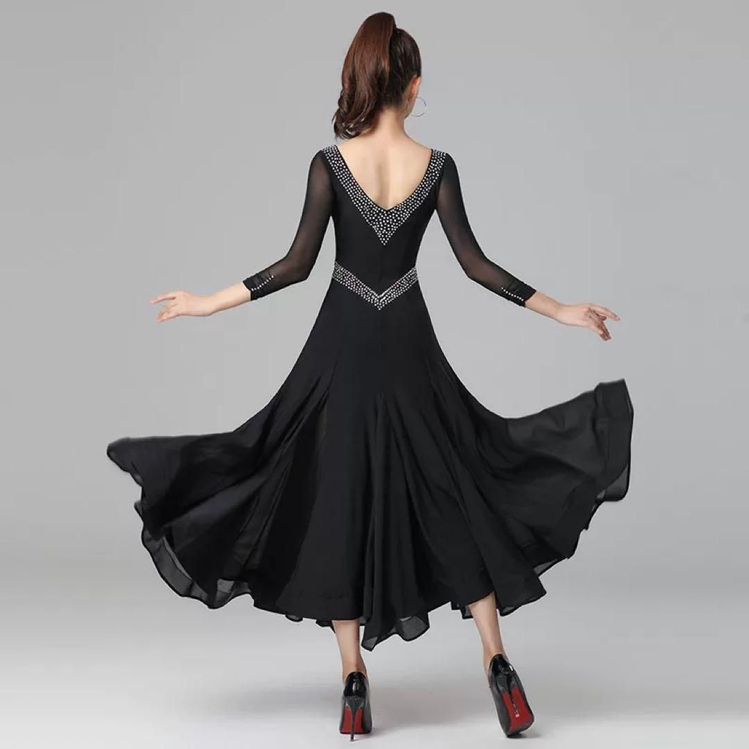 練習着からダンスパーティーにまで使える✨ストーン付キラキラスタンダードドレス 練習着からダンスパーティーにまで使える ストーン付キラキラ