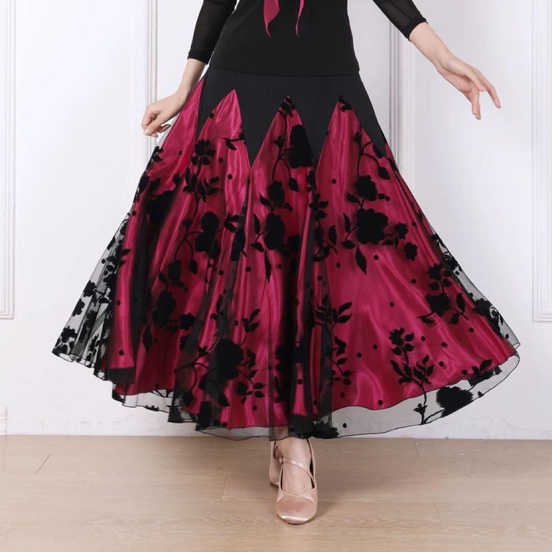 社交ダンス練習着2点セット スカート-トップスセットアップが魅力的な一着