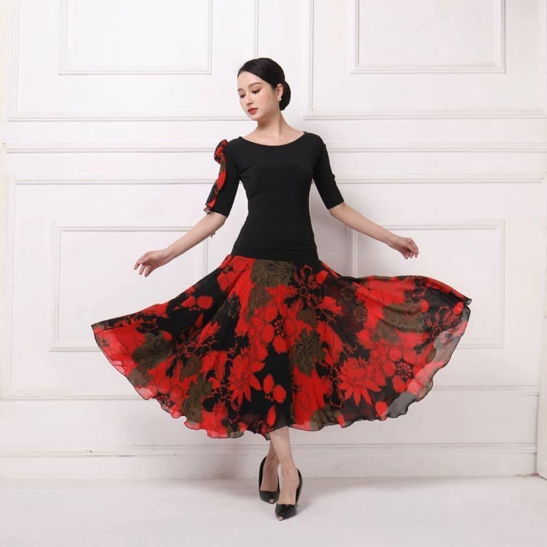 スカート&トップス2点セット☆ダンスパーティーでも映える華やか練習着