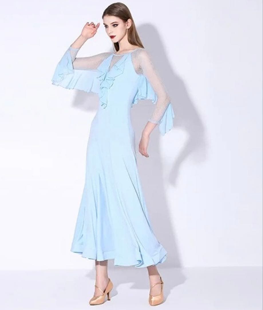 ストーン付ワンピース★スタンダードの練習にもダンスパーティーにも最適❤️ 購入 スタンダードの練習にオススメ！ワンピースタイプ練習着ダンス