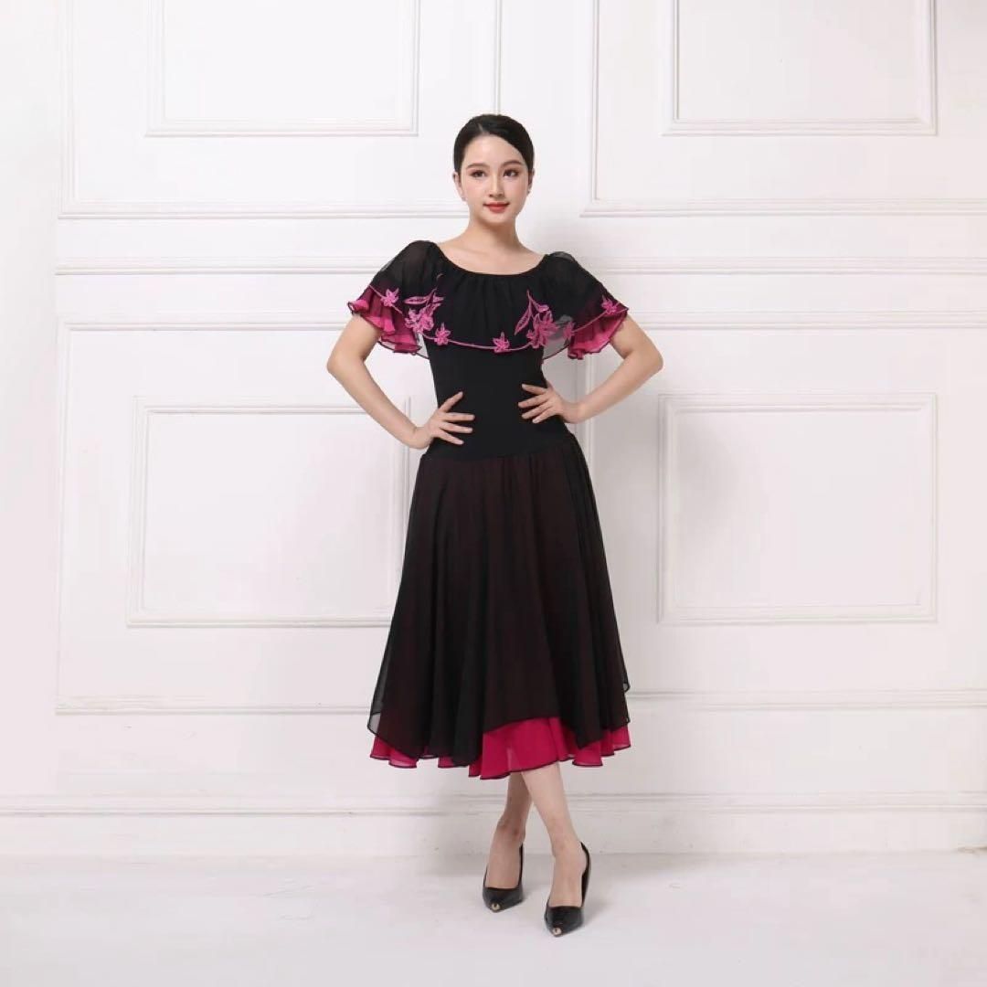 発表会衣装✨スタンダード向きワンピース練習着ダンスパーティにも最適！ 発表会衣装 スタンダード向きワンピース練習着ダンスパーティにも最適