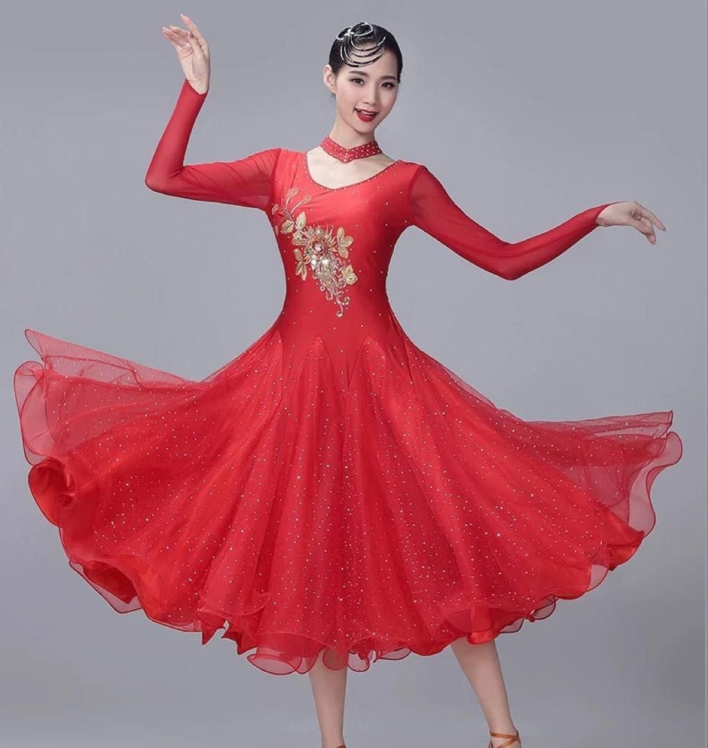 ストーン付スタンダードドレス 発表会 ダンスパーティーや競技会など