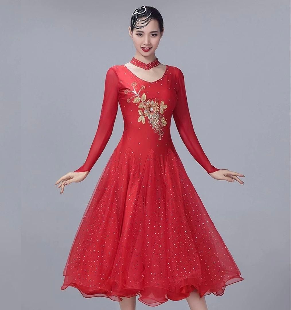 ストーン付スタンダードドレス 発表会 ダンスパーティーや競技会など