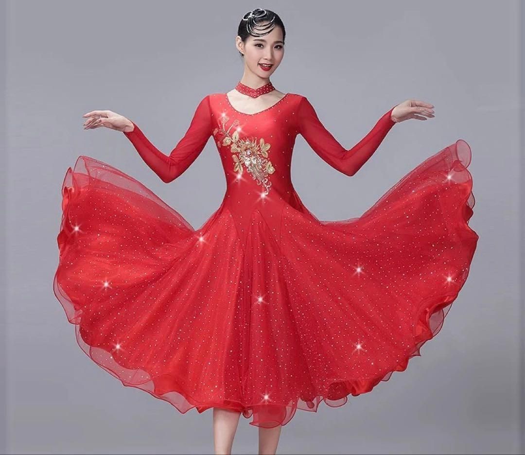 ストーン付スタンダードドレス 発表会 ダンスパーティーや競技会など