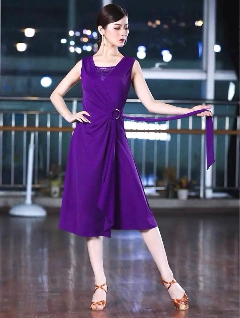 スタンダード兼用☆ダンス練習着ロングワンピース パーティーOK