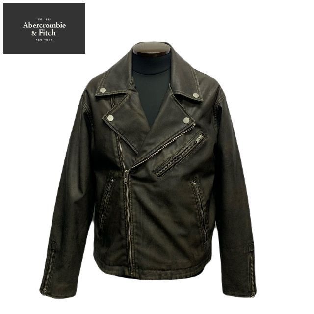 Abercrombie - Fitch Synthetic leather Double Jacket アバークロンビー アンド フィッチ シンセティックレザー ダブル ライダース モトジャケット アバクロ A-F アメカジ 合皮レザー 1707