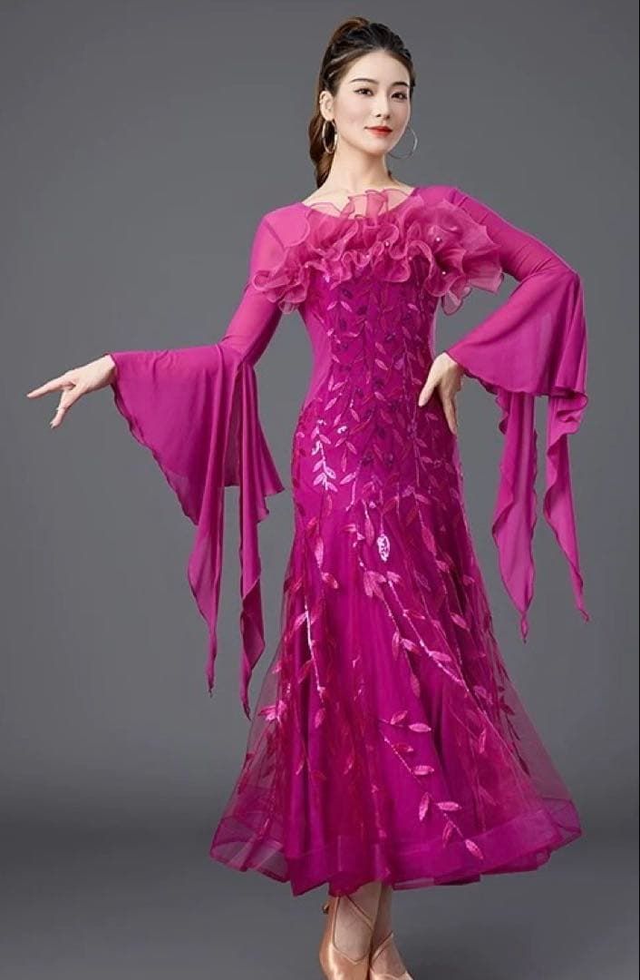 25年新作 全新未使用 華やかなスタンダードドレス！競技会やデモ、発表