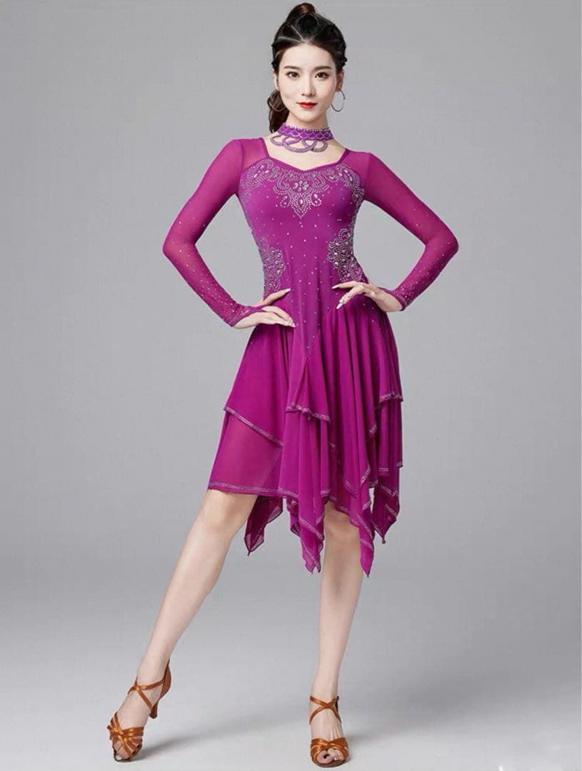 ラテン&スタンダード兼用ドレス✨デモ、発表会、ダンスパーティーに！ 楽天市場】【受注生産・セミオーダー】社交ダンス 社交ダンスドレス