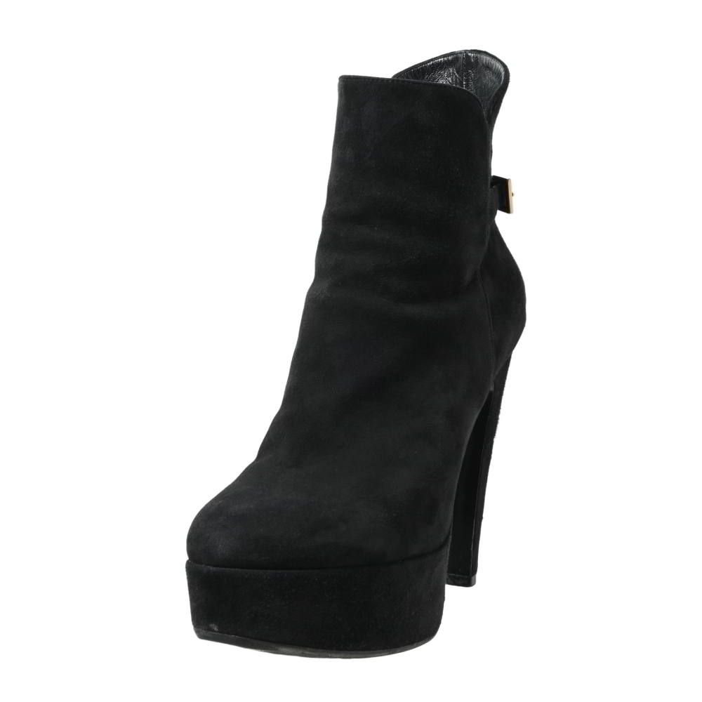 LOUIS VUITTON LVメタル スエード サイドジップ ブーティ